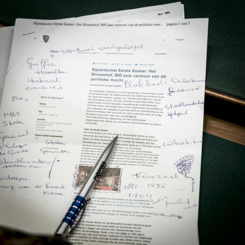 De Maatschappij departement 's-Gravenhage bezoek Eerste Kamer der Staten Generaal 3620.jpg