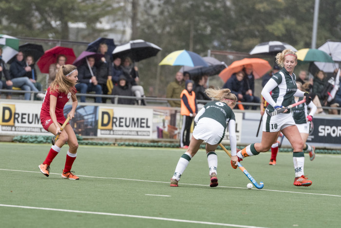 Cartouche Dames 1 tegen rood-wit